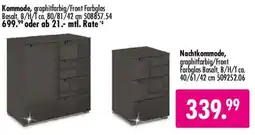 Möbel Boss Nachtkommode, graphitfarbig/Front Farbglas Basalt Angebot