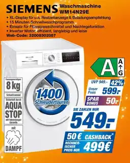 Expert SIEMENS Waschmaschine WM14N29E Angebot