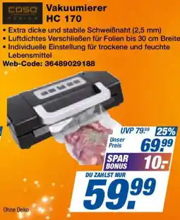 Expert COSO Vakuumierer HC 170 Angebot