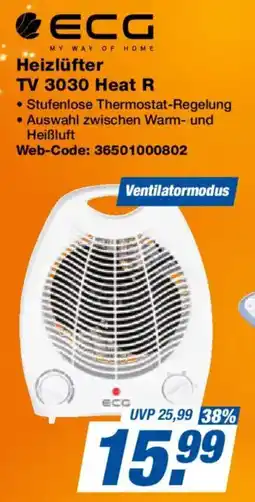 Expert ECG Heizlüfter TV 3030 Heat R Angebot