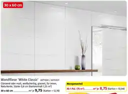 Bauhaus Wandfliese 'White Classic' Angebot