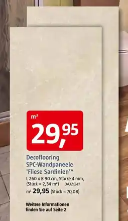 Bauhaus Decoflooring SPC-Wandpaneele 'Fliese Sardinien' Angebot