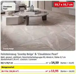 Bauhaus Feinsteinzeug 'Granby Beige' & 'Cloudstone Pearl' Angebot