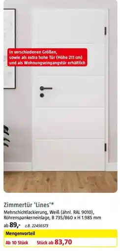 Bauhaus Zimmertür 'Lines' Angebot