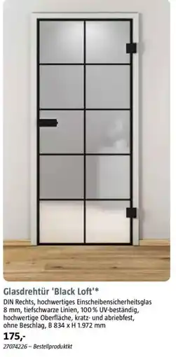 Bauhaus Glasdrehtür 'Black Loft' Angebot