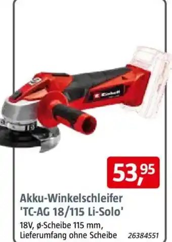 Akku-Winkelschleifer 'TC-AG 18/115 Li-Solo'