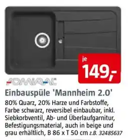 Bauhaus ADMIRAL Einbauspüle 'Mannheim 2.0' Angebot