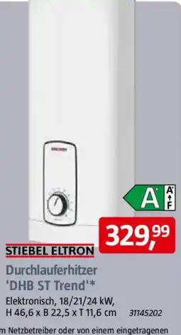Bauhaus STIEBEL ELTRON Durchlaufferhitzer 'DHB ST Trend' Angebot