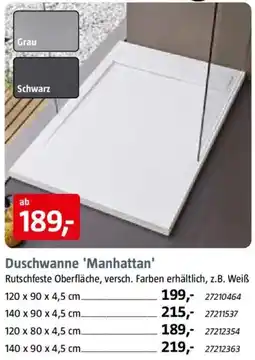 Bauhaus Duschwanne 'Manhattan' Angebot