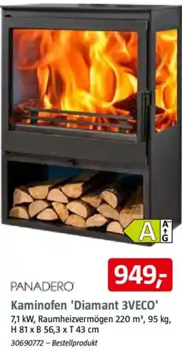 Bauhaus PANADERO Kaminofen 'Diamant 3VECO' Angebot