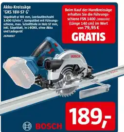 Bauhaus Akku-Kreissäge 'GKS 18V-57 G' BOSCH Angebot