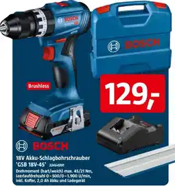 Bauhaus BOSCH 18V Akku-Schlagbohrschrauber 'GSB 18V-45' Angebot