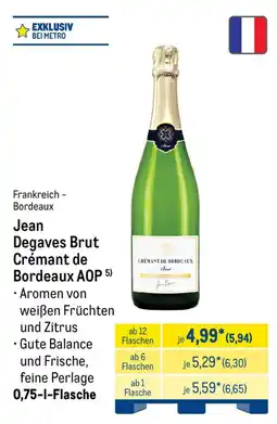 METRO Jean Degaves Brut Crémant de Bordeaux AOP Angebot
