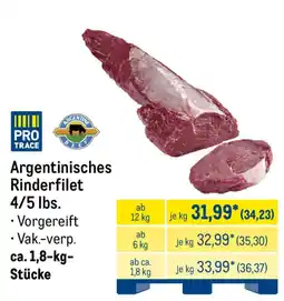 METRO PRO TRACE Argentinisches Rinderfilet Angebot