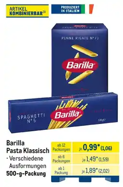 METRO Barilla Pasta Klassisch Angebot