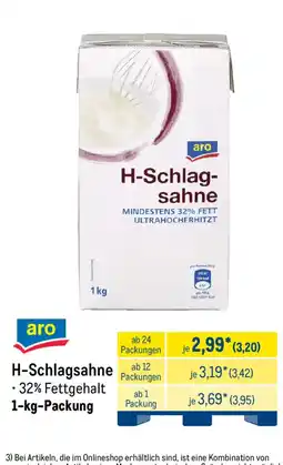 METRO aro H-Schlagsahne Angebot