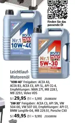 Bauhaus Leichtlauf-Motorenöl Angebot