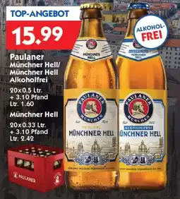Hol'ab Getränkemarkt Paulaner Münchner Hell/ Münchner Hell Alkoholfrei Angebot