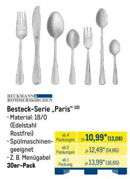 METRO Besteck-Serie „Paris“ 10) BECKMANN & ROMMERSKIRCHEN Angebot