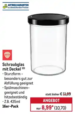 METRO WECK Schraubglas mit Deckel Angebot