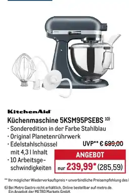 METRO KitchenAid Küchenmaschine 5KSM95PSEBS Angebot