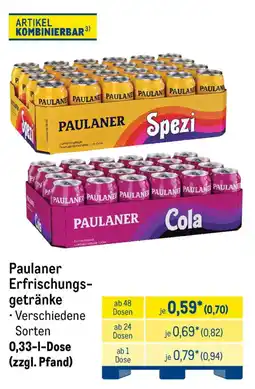 METRO Paulaner Erfrischungsgetränke Angebot