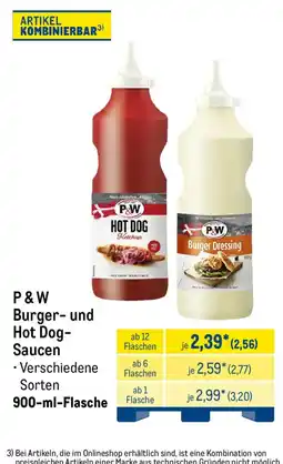 METRO P&W Burger- und Hot Dog-Saucen Angebot