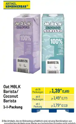 METRO Oat MØLK Barista/Coconut Barista Angebot