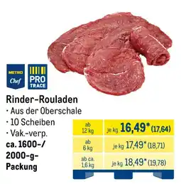 METRO METRO Chef PRO TRACE Rinder-Rouladen Angebot