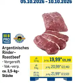 METRO PRO TRACE Argentinisches Rinder-Roastbeef Angebot