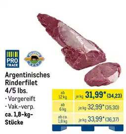 METRO PRO TRACE Argentinisches Rinderfilet Angebot