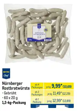 METRO Nürnberger Rostbratwürste Angebot