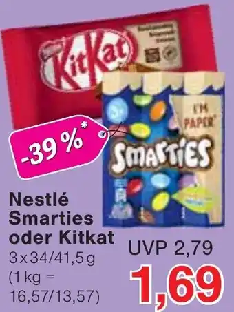Nestlé Smarties oder Kitkat