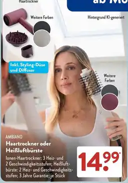 Aldi Süd AMBIAINO Haartrockner oder Heißluftbürste Angebot