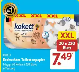 Aldi Süd kokett Bedrucktes Toilettenpapier Angebot