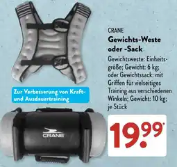 Aldi Süd CRANE Gewichts-Weste oder -Sack Angebot