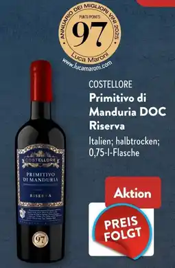 Aldi Süd Costellore Primitivo di Manduria DOC Riserva Angebot