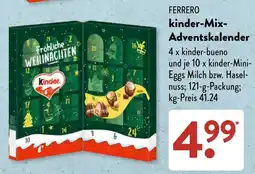 Aldi Süd FERRERO kinder-Mix-Adventskalender Angebot