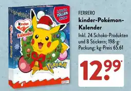 Aldi Süd FERRERO kinder-Pokémon-Kalender Angebot