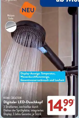 Aldi Süd HOME CREATION Digitaler LED-Duschkopf Angebot