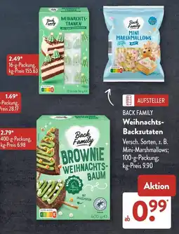 Aldi Süd BACK FAMILY Weihnachts-Backzutaten Angebot