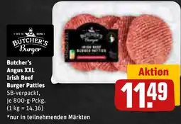REWE Butcher's Angus XXL Irish Beef Burger Patties Angebot