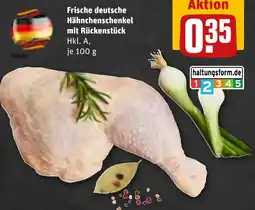 REWE Frische deutsche Hähnchenschenkel mit Rückenstück Angebot