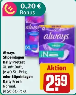 REWE Always Slipeinlagen Daily Protect XL mit Duft Angebot