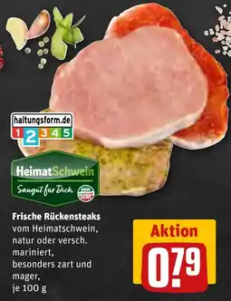 REWE Frische Rückensteaks vom Heimatschwein Angebot