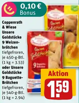 REWE Coppenrath & Wiese Unsere Goldstücke 9 Weizenbrötchen Angebot