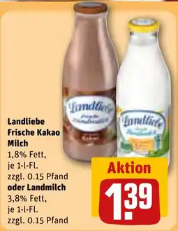 REWE Landliebe Frische Kakao Milch Angebot