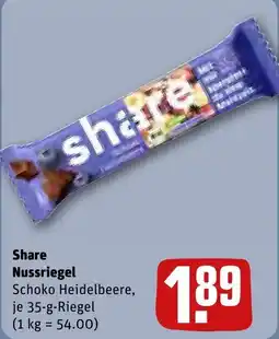 REWE Share Nussriegel Schoko Heidelbeere Angebot