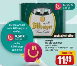 REWE Bitburger Pils oder alkoholfrei Angebot