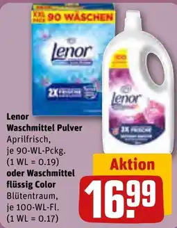 REWE Lenor Waschmittel Pulver Aprilfrisch Angebot